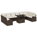 vidaXL Ensemble de canapé de jardin 11 Pièces Marron Poly rotin