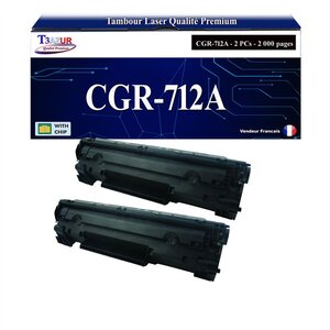 T3AZUR -2x Toners compatibles avec Canon 712 (1870B002) pour Canon LBP3010 LBP3100 LBP-3010 LBP-3100