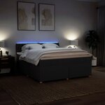 vidaXL Sommier à lattes de lit avec matelas Noir 180x200 cm Tissu