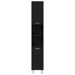Armoire de salle de bain vidaXL Noir Chêne 30x30x179 cm en bois d'ingénierie