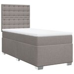 vidaXL Sommier à lattes de lit avec matelas Taupe 90x190 cm Tissu
