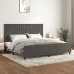 vidaXL Cadre de lit avec tête de lit Gris foncé 200x200 cm Velours