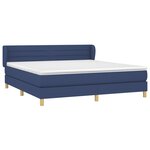 vidaXL Sommier à lattes de lit avec matelas Bleu 180x200 cm Tissu