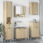 vidaXL Ensemble de mobilier de salle de bain avec tiroir Chêne Sonoma