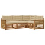 vidaXL Ensemble de canapés d'extérieur 4 pc Naturel et Beige