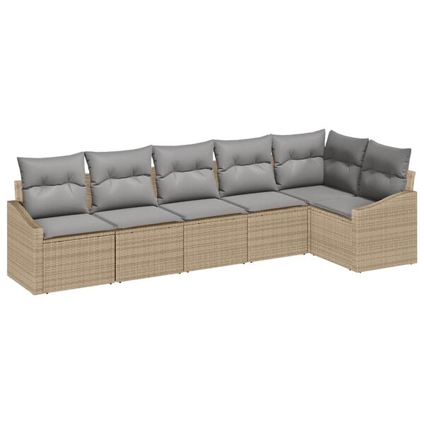 vidaXL Ensemble de salle à manger pour jardin 6 Pièces Beige  Gris clair