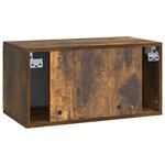 vidaXL Meuble TV mural Chêne fumé 59 5 x 31 x 30 cm Bois d'ingénierie