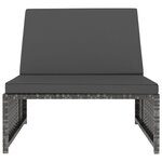 vidaXL Chaises inclinables de jardin lot de 2 et table résine tressée