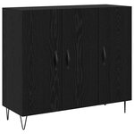 vidaXL Buffet Chêne noir 90 x 34 x 80 cm Bois d'ingénierie