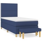vidaXL Sommier à lattes de lit avec matelas Bleu 100x200 cm Tissu