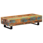vidaXL Table basse 120x50x30 cm Bois de récupération solide et acier