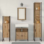 vidaXL Ensemble de mobilier de salle de bain 4 Pièces chêne artisanal