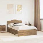 vidaXL Cadre de lit Chêne artisan 120 x 200 cm Bois de pin massif