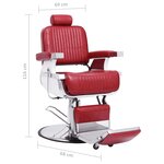 vidaXL Chaise de barbier Rouge 68x69x116 cm Similicuir