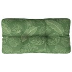 vidaXL Coussin de palette motif de feuilles 80x40x12 cm tissu