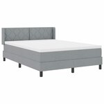 vidaXL lit à ressorts avec matelas - gris clair - 140 x 190 cm - tissu