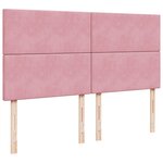 vidaXL Sommier à lattes de lit avec matelas Rose 200x200 cm Velours
