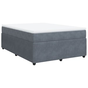 vidaXL Sommier à lattes de lit et matelas Gris foncé 140x200cm Velours