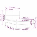 vidaXL Lit de rangement LED avec matelas Gris clair 140 x 190 cm