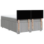 vidaXL Sommier à lattes de lit avec matelas Gris clair 160x200cm Tissu