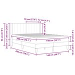 vidaXL Cadre de lit avec matelas Bleu 140 x 200 cm Velours