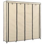 vidaXL Garde-robe avec 4 compartiments Crème 175x45x170 cm