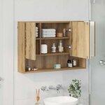 vidaXL Armoire Miroir Montage mural Chêne artisanal 80 x 17 x 55 cm