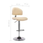 vidaXL Tabourets de bar lot de 2 crème similicuir