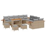 vidaXL Ensemble de canapé de jardin 14 Pièces Beige et Gris clair