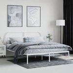 vidaXL Cadre de lit métal sans matelas et tête de lit blanc 180x200 cm