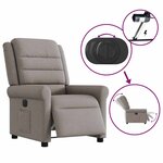 vidaXL Fauteuil inclinable électrique Taupe Tissu