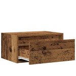 vidaXL Tables de chevet murales avec lumières LED 2 Pièces vieux bois