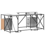 vidaXL Bureau Gris Sonoma 182 x 101 x 87 5 cm Bois d'ingénierie
