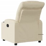 vidaXL Fauteuil inclinable de massage électrique crème tissu