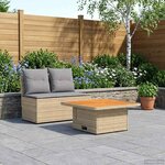 vidaXL 2 Pièce Canapé du milieu de jardin avec table relevable