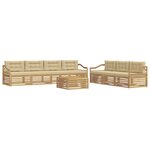 vidaXL Ensemble de canapés d'extérieur 8 pc Blanc et Beige Polyester