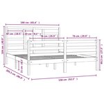 vidaXL Cadre de lit sans matelas blanc bois massif 160x200 cm