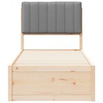 vidaXL Cadre de lit avec tête de lit rembourrée Gris clair 80 x 200 cm