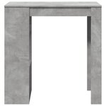 vidaXL Table de bar avec étagères gris béton bois d'ingénierie