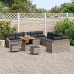 vidaXL Ensemble de canapé de jardin 13 Pièces Gris clair et gris foncé