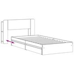 vidaXL Cadre de lit avec rangement avec tiroir Sonoma gris 90 x 200 cm