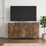 vidaXL Meuble TV 99 x 34 5 x 52 cm Chêne fumé Bois d'ingénierie