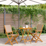 vidaXL Ensemble de bistro 3 Pièces taupe tissu et bois massif