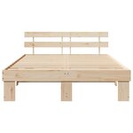 vidaXL Cadre de lit avec tête de lit Naturel 150 x 200 cm Pin massif