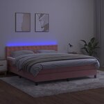 vidaXL Sommier à lattes de lit avec matelas et LED Rose 180x200 cm