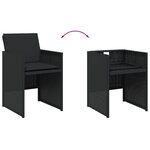vidaXL Ensemble à manger de jardin coussins 7Pièces Noir Résine tressée