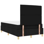 vidaXL Lit à ressorts avec matelas & LED Noir 120x200 cm Tissu
