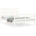 vidaXL Cadre de lit sans matelas blanc 120x200 cm bois massif