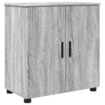 vidaXL Ensemble de mobilier de salle de bain 5 Pièces Gris Sonoma