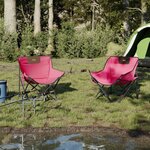 vidaXL Chaise de camping avec poche pliable lot de 2 rose